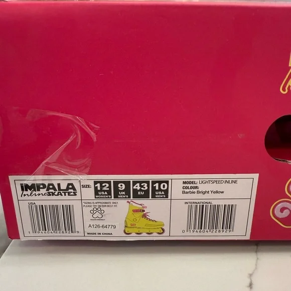 Barbie Movie Impala Inline Skate Roller Blades - Yellow and Pink - Picture 2 of 6